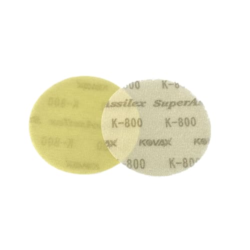 KOVAX Super Acilex Lemon Discs (Box), Velcro, 75mm Round, No Hole, P-0, 800-Grain Equivalent, 100 Discs Per Box