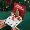 Festive Card 3D Xmas Greeting Cards Blessing Message Pop-up Christmas Postcard Folding Paper Christmas Card New Year Greeting