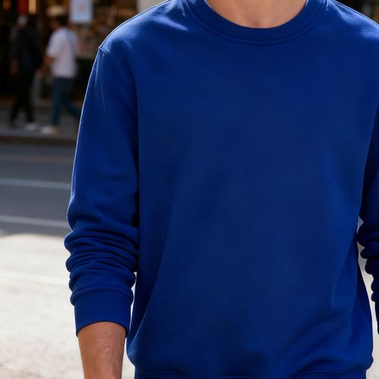 Мужской свитшот на флисовой подкладке, с длинным рукавом, круглым вырезом, утолщенный пуловер, теплый, осенне-зимний, повседневный свитшот для улицы, работы, ежедневных дел