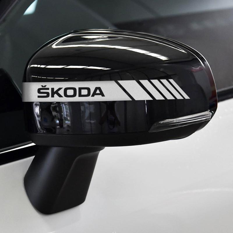 CGT1 20*2cm car rearview mirror side sticker waterproof decal, suitable for Skoda Octavia, Scala, Rapid, Kamiq, Kodiaq, Fabia, Superb