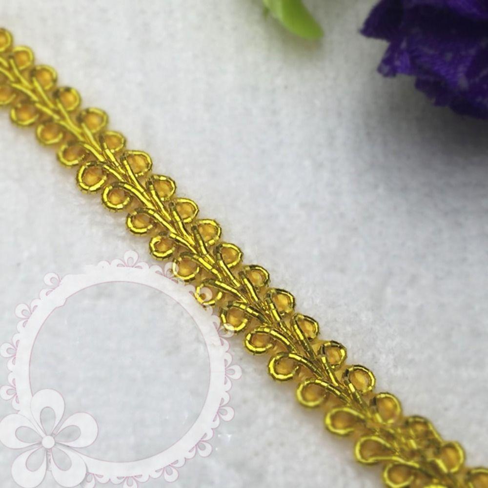 8 mm Gold Lace Trim Gold Braid 0.3 inch Lace Trim  Sewing
