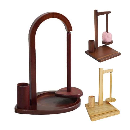 Деревянная стойка для катушек с пряжей и устойчивым основанием. Гладкие края без заусенцев. Универсальная стойка для распределителя клубков пряжи. Стойка для катушек с пряжей.