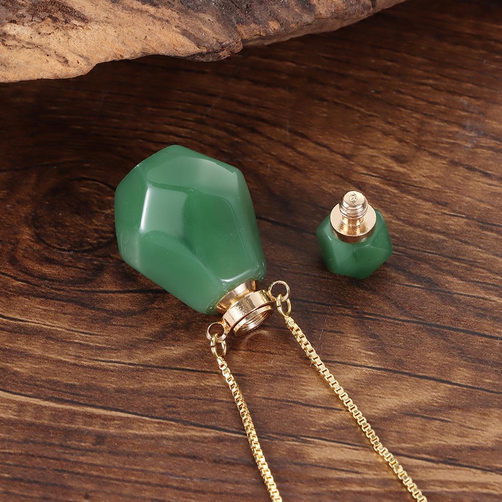 Форма капли воды масляный диффузор флакон флакон духов кулон натуральный камень ожерелье ювелирные изделия подарок