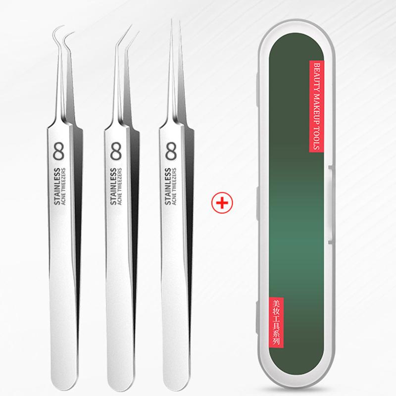 Пинцет для удаления угрей с ультратонкими клетками, пинцет для салонов красоты, игла для удаления угрей, инструмент для глубокой очистки кожи лица с зажимом
