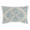 Housse De Coussin - 60 X 40 Cm - Bleu Traditionnel - Finition Brodée - Design Classique