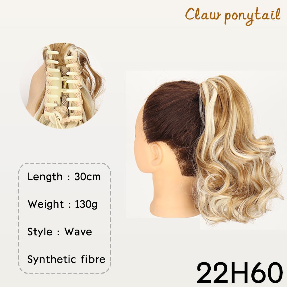 Синтетический конский хвост с завязками, короткий волнистый кудрявый конский хвост на заколках для наращивания волос, естественный вид для женщин, ежедневное использование