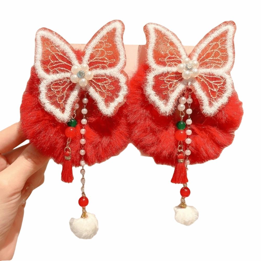 Plush New Year Hair Ties Traditional Children's Hair Ropes  Celebration