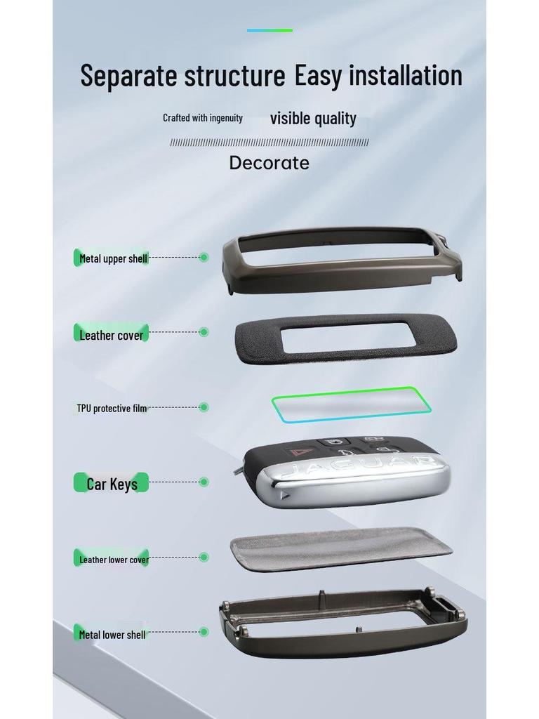 Jaguar Key Case for XFL, XEL, F-Pace, F-Type, XF, XE, XJ, E-Pace Models