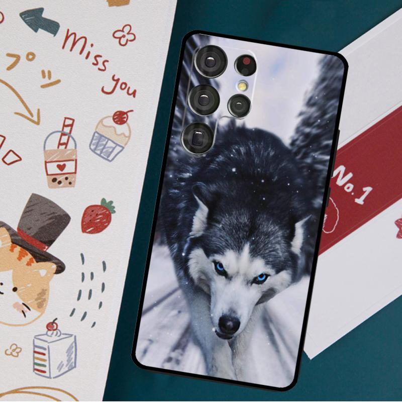 Alaskan Husky Dog Cute Puppy Case For Samsung Galaxy S23 S22 S21 Ultra S20 FE Note 20 Ultra S8 S9 S10 Note 10 Plus Cover