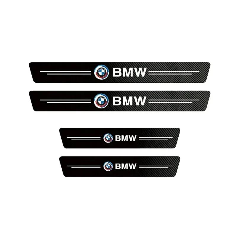 BAFI3 Hot 2025 1/4/5Pcs Car Door Sill Scuff Plate Decor Carbon Fiber Stickers For BMW E36 E87 E92 E91 E30 E34 E53 E61 E62 E93 GT G30 G