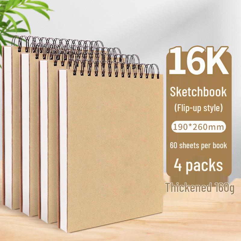 A4 Hardcover Spiral Sketchbook for Art Students & Children, A3/A4/8K Drawing Pad