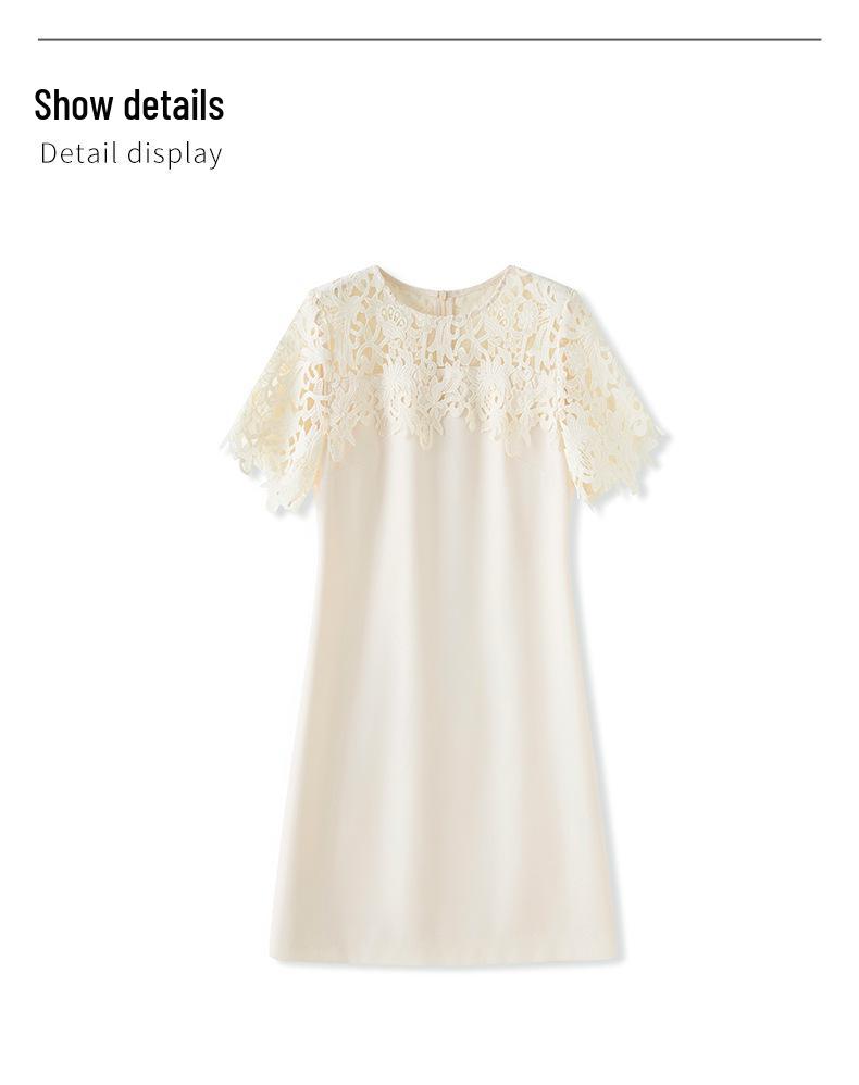 Высококачественное женское летнее А-силуэтное платье с кружевной вышивкой