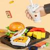 6 Box Food Building Blocks Toys Kids Pretend Play Hot Pot Steak Sushi Roast Duck Hamburger Building Blocks