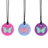 Chewy Necklace Butterfly Shape Autism Adhd Biting Sensory Child Silicone Teether Chew Toy Children Silicone Teether Pendant