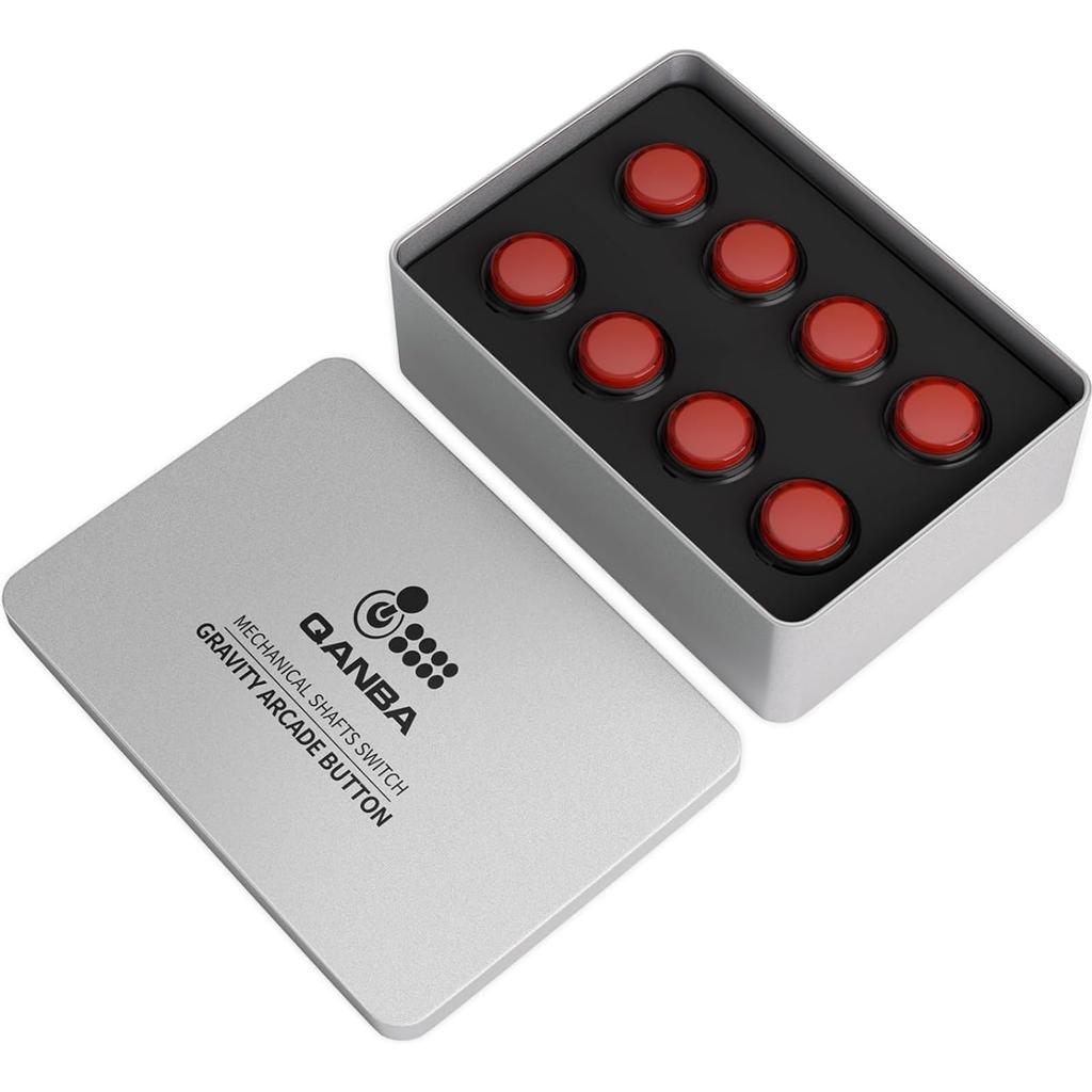 QANBA Gravity KS Arcade Stick Buttons Silent Arcade Buttons 24/30MM 8-Pack (Boxed)
