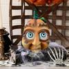 Halloween Pumpkin Statue with Expression Cartoon Pumpkin Head Resin Figurine Sculpture Indoor Outdoor Garden Desktop Decoration