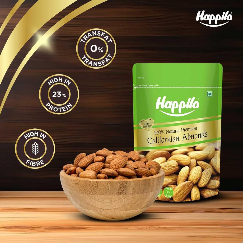 Калифорнийский миндаль (200 г), 100% Natural Premium Californian Almonds, Happilo