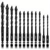 12pcs Masonry Drill Bit Set - Professional High Cobalt Drill Bit Set Size 1/8"" To 1/2"" - for Tile, Glass, Metal, Brick, Concrete, Ceramic, Plastic