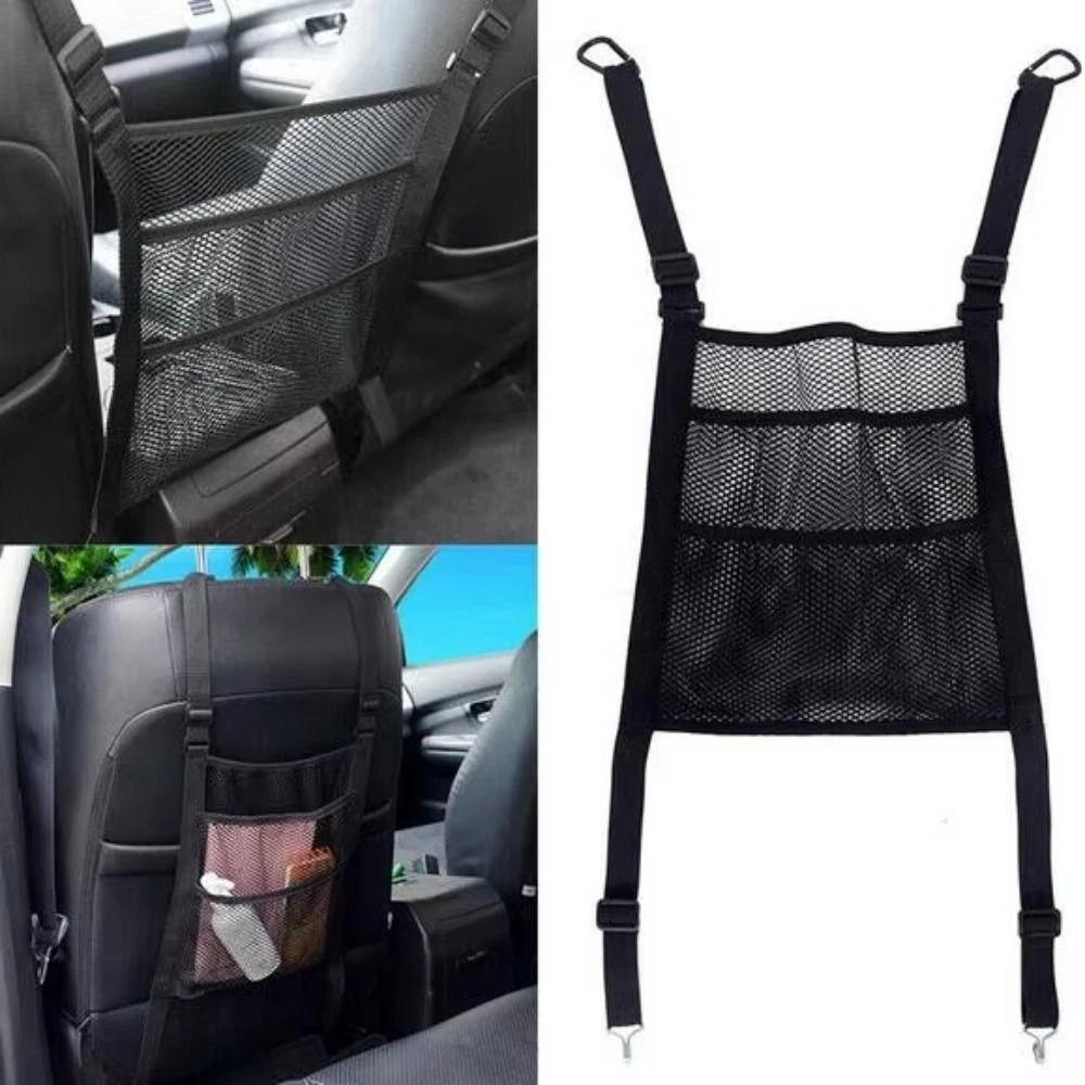 3-layer Construction Car Seat Storage Bag Seat Back Storage Organizer  Pet Accessories Storage