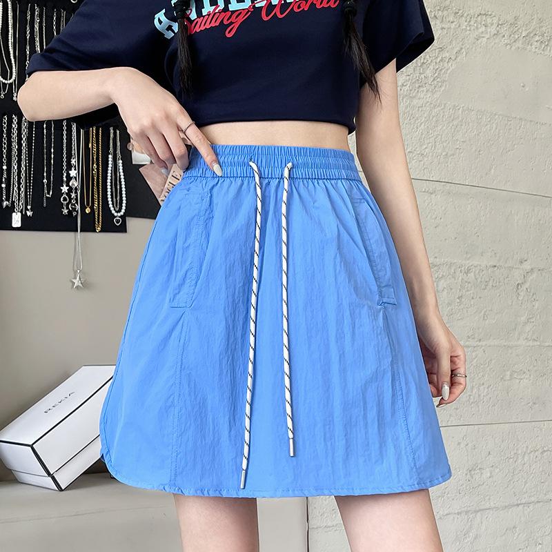 Apricot 2025 Women's A-line Elastic Waist Skirt Shorts - Loose, Slimming, Anti-exposure.