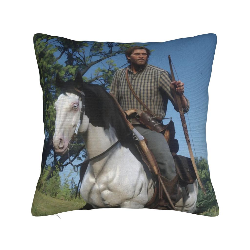 Квадратная наволочка с мемом Артура Моргана RDR2 Игровые чехлы для подушек Модный полиэстер Декор Наволочка для гостиной 40*40 см