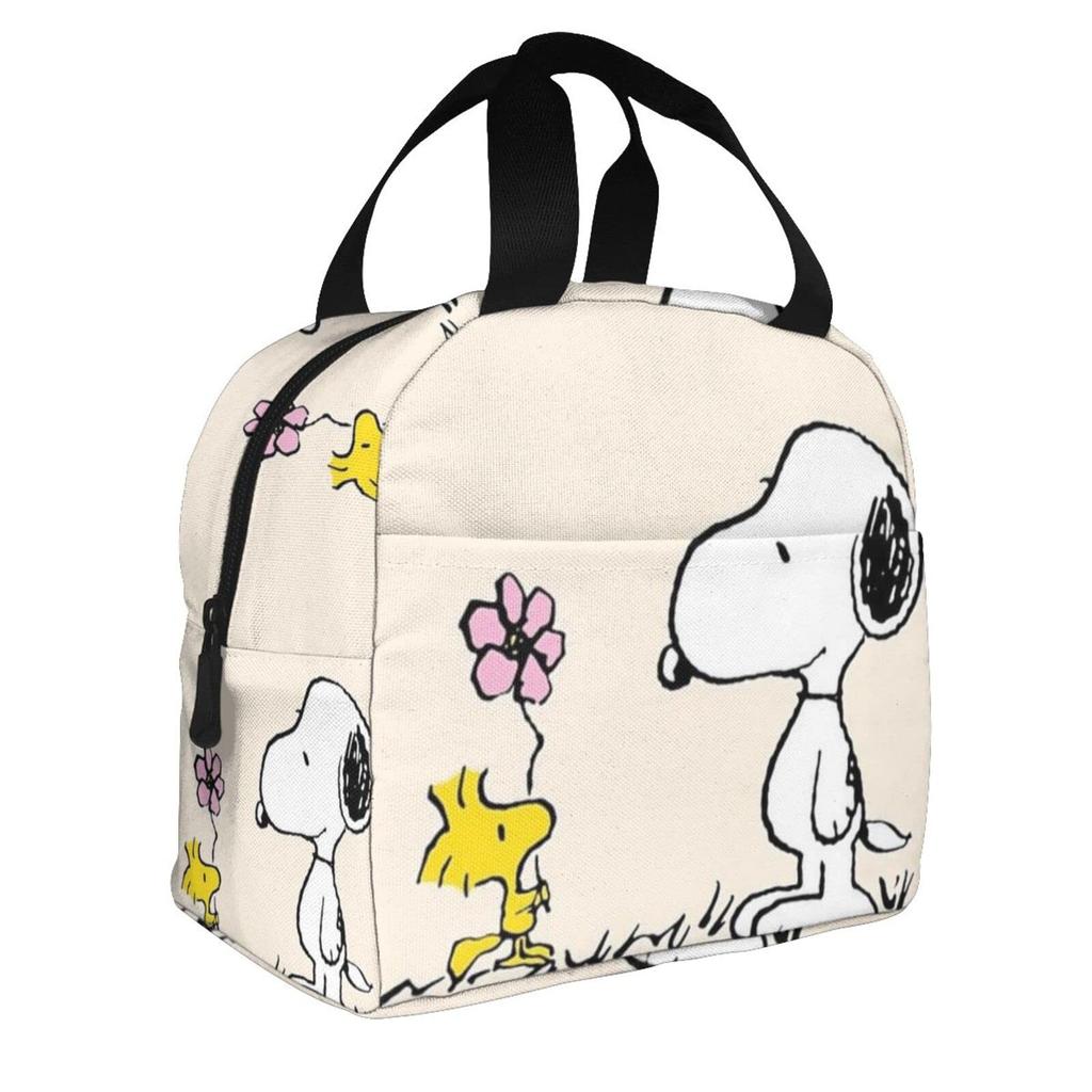 Сумка для ланча Snoopy с застежкой-клипсой и компактная и портативная термоизолированная сумка-тоут для ланча, экологичная унисекс сумка-тоут для поездок на работу или 13 см