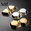 Seasoning Plate Sauce Dish Stackable Easy to Clean Stainless Steel Hexagon Dipping Tray Triangle Oval Shaped for Kitchen Prep