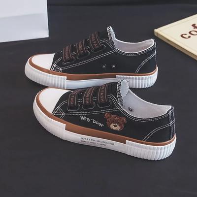 Модные женские парусиновые туфли Bear 2024 осень комфорт плоская платформа противоскользящие скейтборд обувь износостойкие вулканизированные Zapatos Mujer