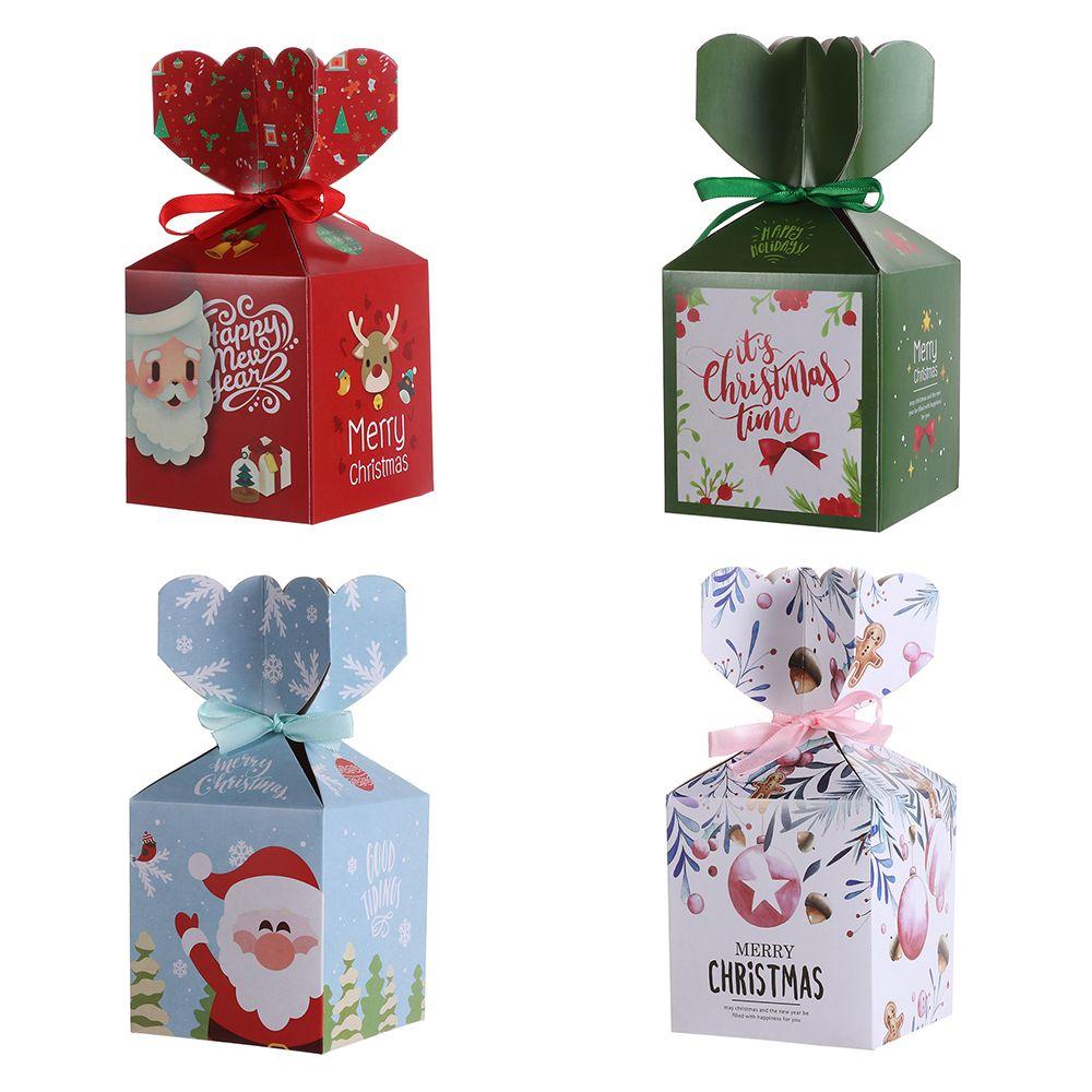 Shape Party Decoration Gift Bag Paper Boxes Cookie Package Xmas Gift Boxes Christmas Candy Bags