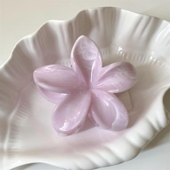 Hair Claw Flower Shape Stable Grip Summer Back Head Hair Clip Vibrant Color Non-Slip Shower Hair Claw Hair