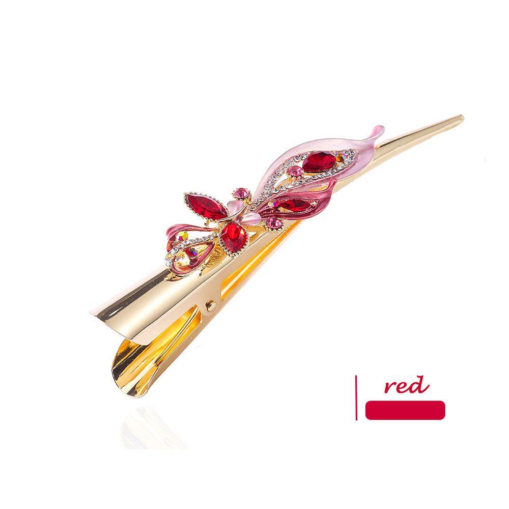 Large Fashion Crystal Metal Butterfly Women Duckbill Clips Hair Clips Hairpin Horn Clips