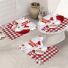 4 шт. Рождественский комплект занавесок для душа, водостойкий с 12 крючками, нескользящий коврик для ванной комнаты, U-образный коврик для унитаза, накладка на крышку унитаза