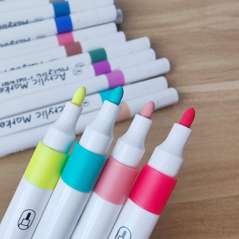 Набор акриловых маркеров 36 цветов: Студенческие арт- и DIY-ручки для bullet journal в портативной квадратной коробке