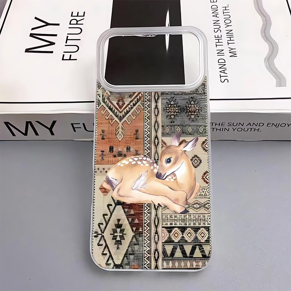 Тканевый Чехол для Телефона с Рисунком Оленя Для IPhone 17 Pro Max 17Air 11 13 12 14 15 16 Plus Мягкий Силикон Модный 15 Pro Чехол