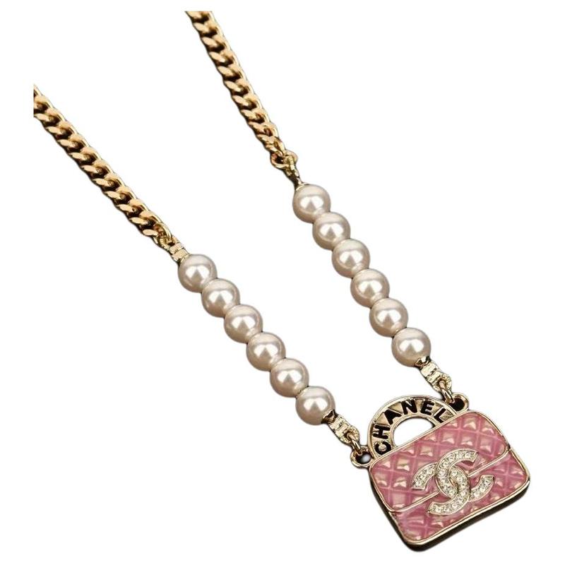 Chanel Подвеска-кулон на сумку - колье женское золотое, пэчворк, ромб