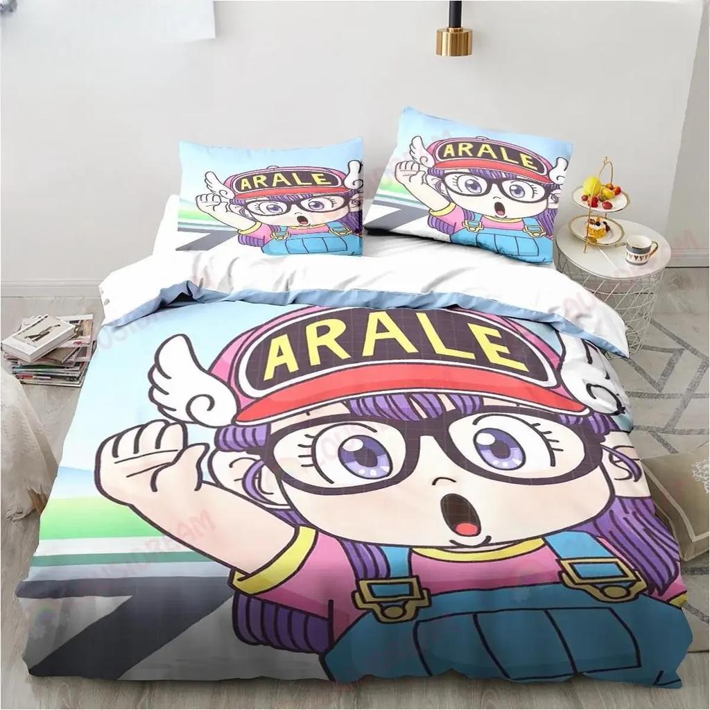 Новый милый мультяшный набор постельного белья DR S-Slump Arale Аниме King Twin Double Микрофибра Пододеяльник
