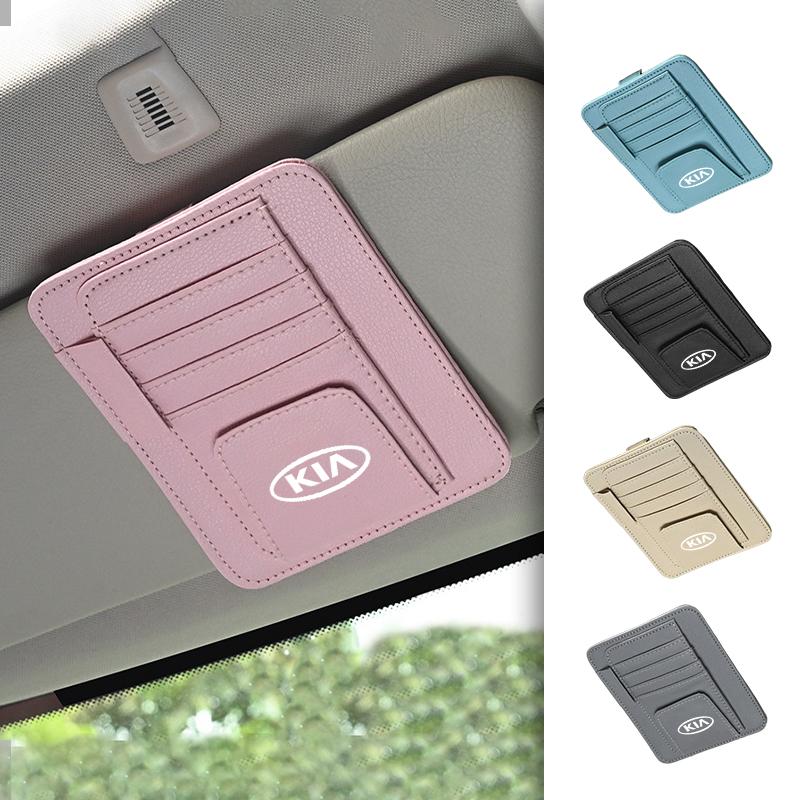 Car Visor Sunglasses Holder Card Bag Glasses Storage Clip Accessories For KIA Sportage Rio Ceed Morning Proceed K5 Sorento Pican NK2
