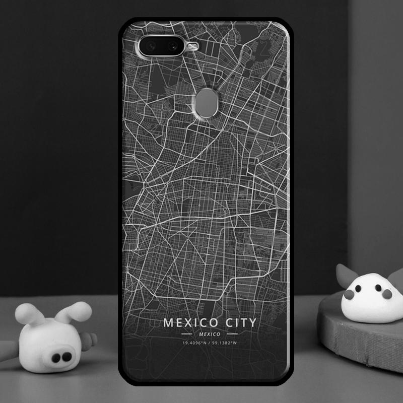 Чехол-карта страны с набросками города Ins Travel для Oppo A98 A78 A58 A15 A16 A17 A5 A9 A91 A52 A72 A76 A96 A74 A94 A54 S A57 A77