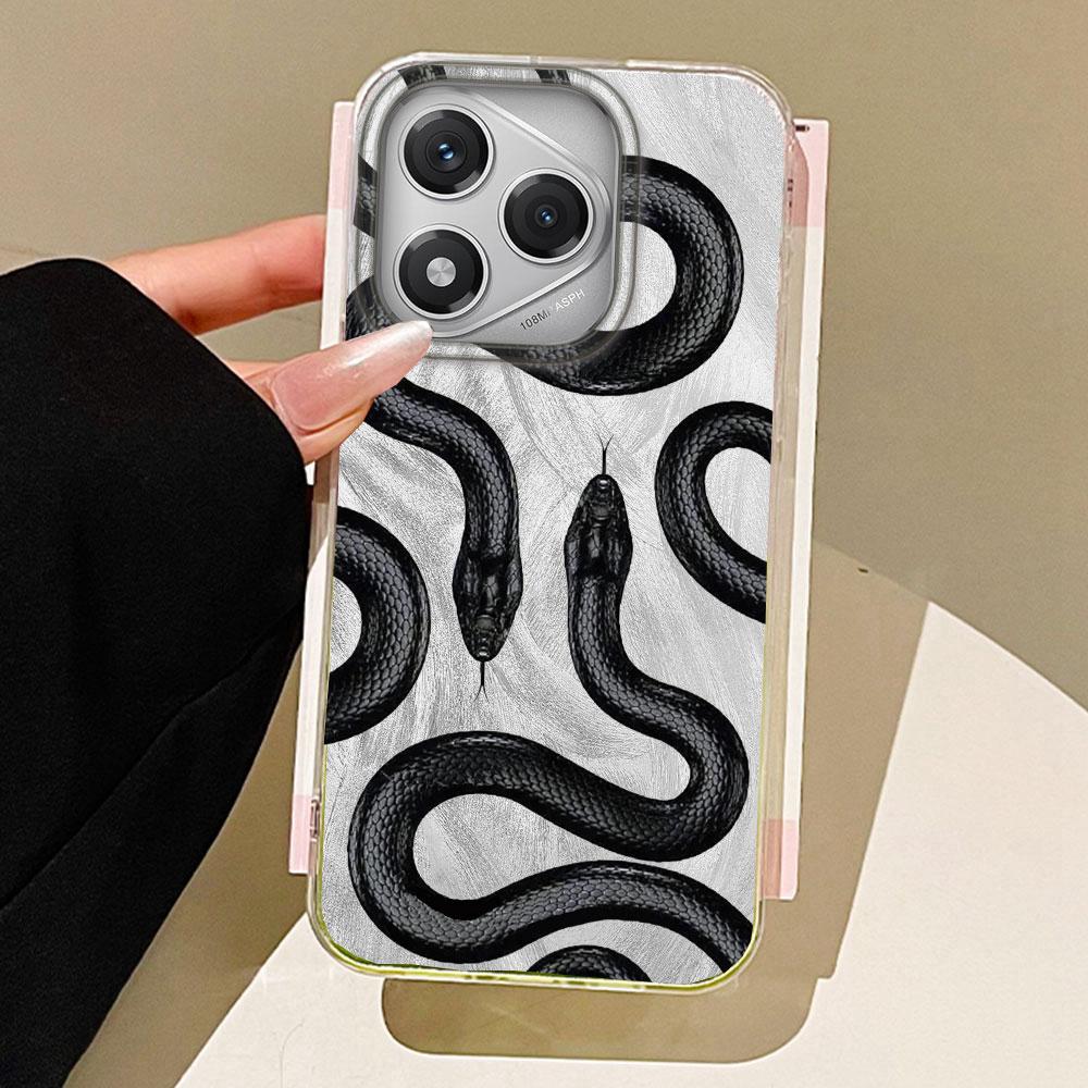 Золотой чехол для телефона с текстурой пера и змеиным принтом для Honor 400 200 Smart Pro Magic7 6 5 Lite X9a X9c X8b X8a X8c X7c Задняя крышка-накладка