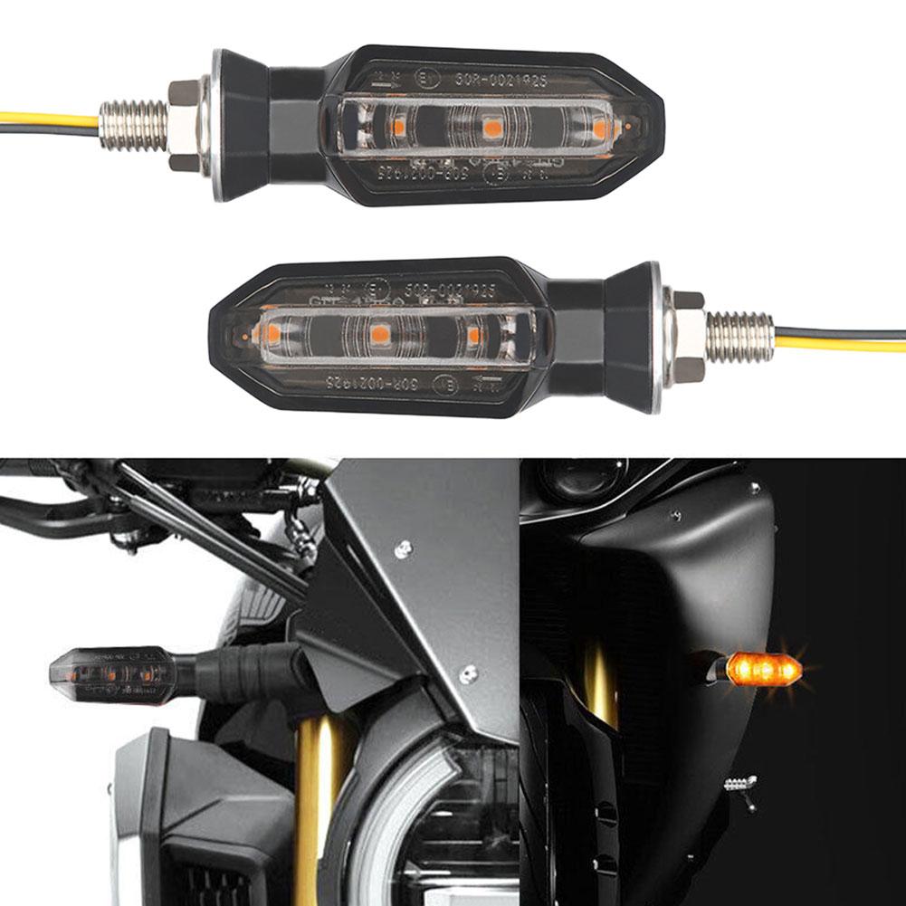 1 пара мини-светодиодных указателей поворота для мотоцикла, 12 В, светодиодная сигнальная лампа, водонепроницаемая, янтарного цвета, мигающая лампа указателя поворота