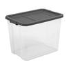 Durable Stacking Storage Box with Lid Clear Plastic 108 Quart Heavy Duty Latches Organized Bin Ideal Garage Basement Attic