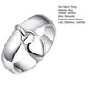 Women Ring Heart Shape Lock Polished Electroplated Alloy Geometric Pendant Colorfast Stainless Lady Anniversary Gift Wedding Ring