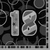 Черные блестящие салфетки для вечеринки в честь 18-летия