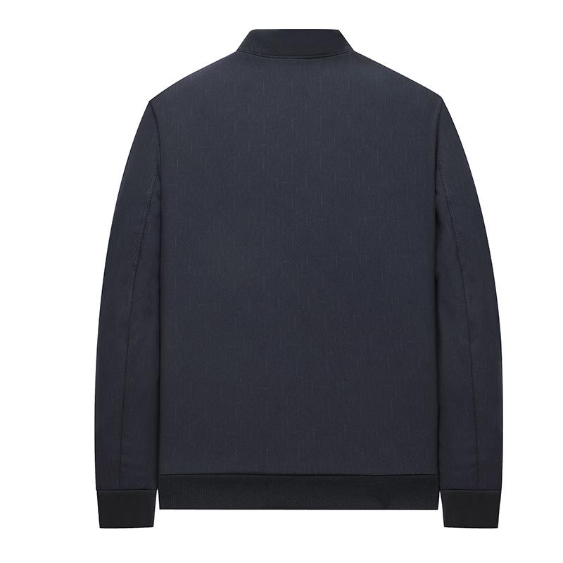 Autumn Business Casual Jacket for Short Dads - Trendy Men's Solid Color Stand Collar Outerwear