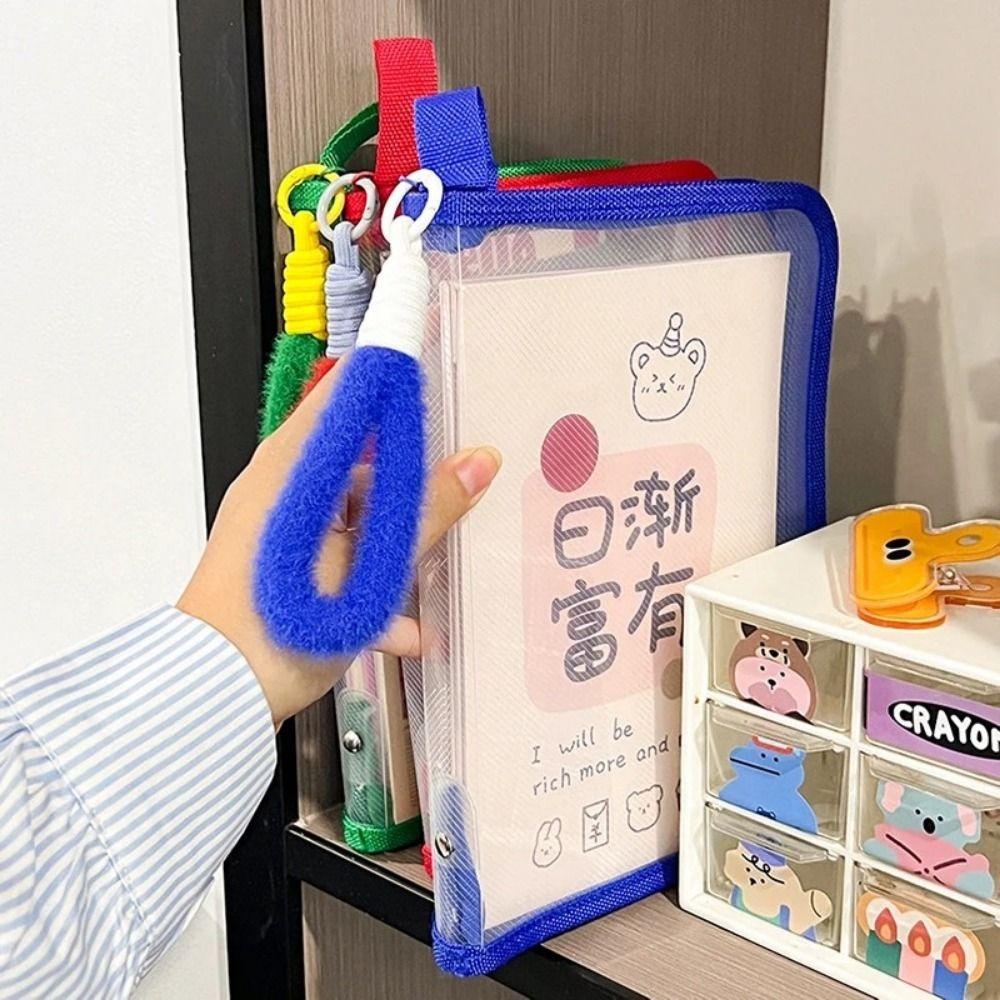 Плюшевая сумка-органайзер для хранения с ручкой, прозрачный держатель для канцелярских товаров, модные сумки-папки