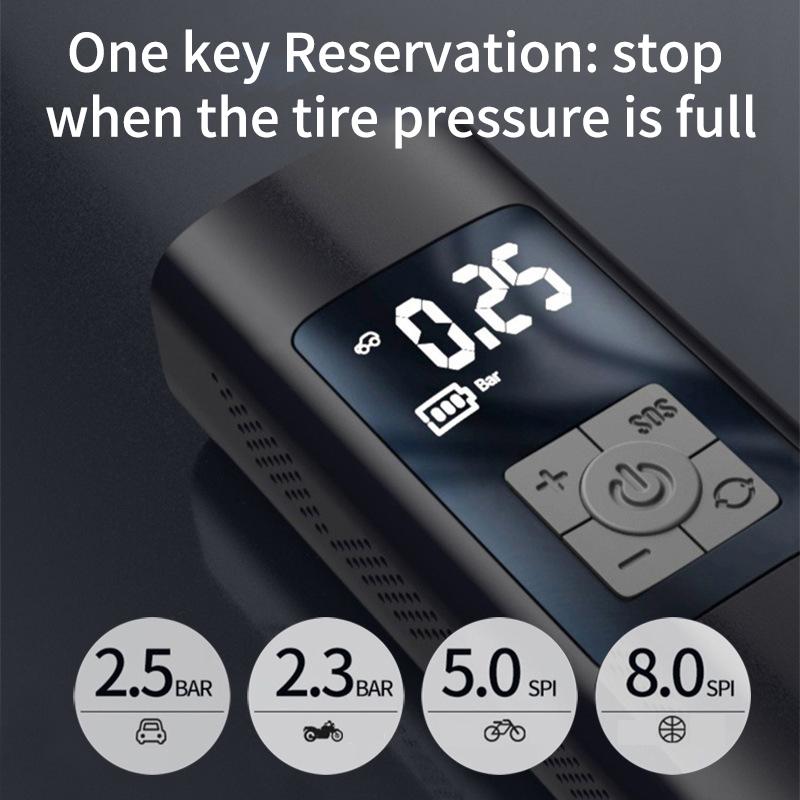 Universal Multifunction Electric Bicycle and Car Pump Bicycle air Pump with Light