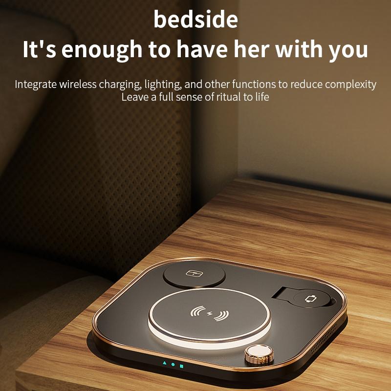 For Modern Led Office Desk Lamp Wireless Charger Lamp 15w Fast 3 In 1 Wireless Charging For IPhone Phone Watch Earphone
