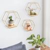 Hexagon Wall Shelf 3 Hanging Shelves, Loft Wall Shelf ShelvesIron & Wood Floating Shelves for Living Room, Bedroom, Kitchen