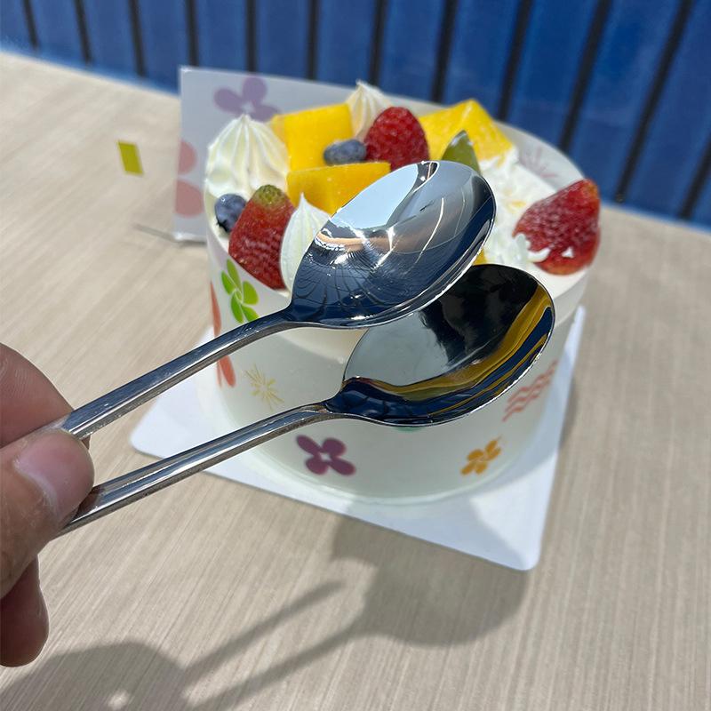 Нержавеющая сталь, круглая ложка с большой головкой, чистая, красная, золотистая, для ужина, с длинной ручкой, десертные ложки для перемешивания, кухонные аксессуары, гаджеты