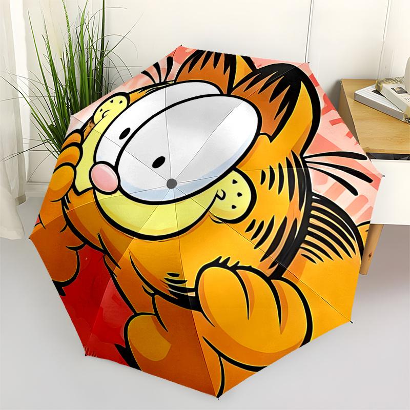 Garfield Outdoor Umbrella with Automatic Open/Closed Mechanism, Foldable Design, 8-Rib Iron Frame - Perfect Gift for Fans and Travelers01042